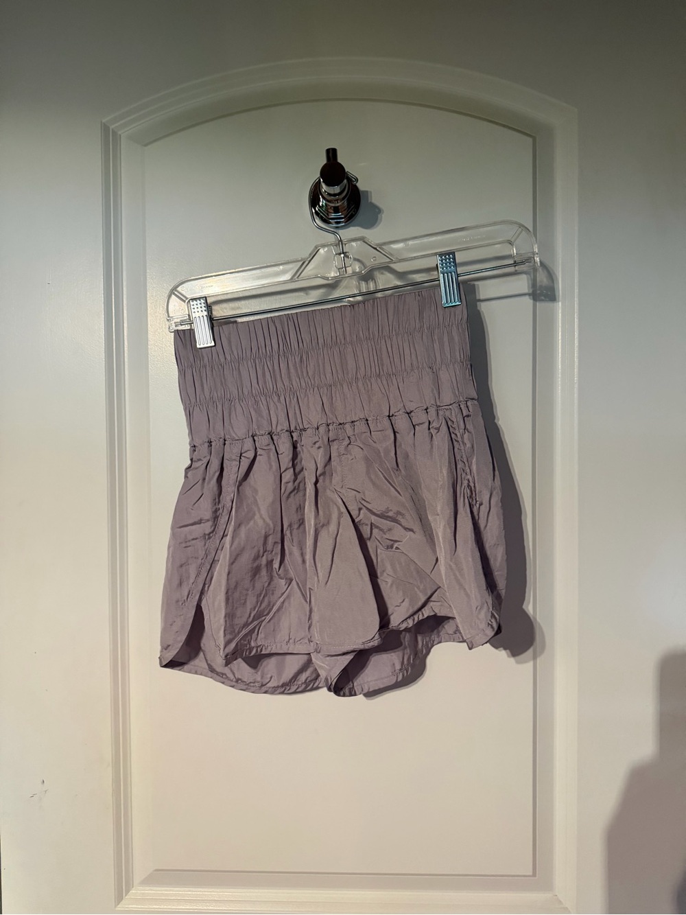 Free People Movement Smocked High-Waist Lavender Women’s Shorts
